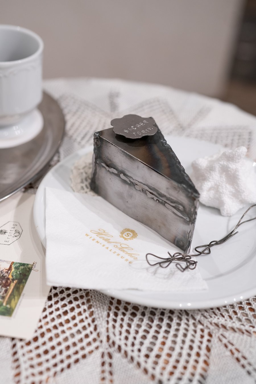 Lucia Kagramanyan, 'Everything is (not) a Sacher Cake”', 2023, steel, installation 11x6cm © Laura Spes 2023_resized